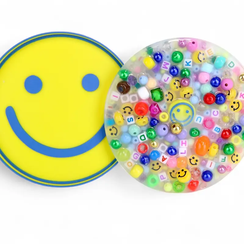 Happy Face Picky Party Pad - Satisfy Your Urge to Pick, Pop and Peel Stress-Free! Picky Party Pad and Tray Picky Pad Silicone Sensory Grippie Set