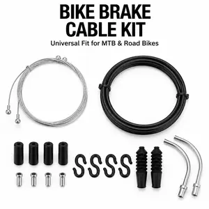 1 Set Bike Brake Cable Housing Kit Black Front Rear Bicycle Brake Line Replacement with 1.1m Front 1.7m Rear Cables and 2.5m Housing for MTB Road Bike Repair