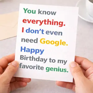 Foldra Coris Paper Co. Whimsical Birthday-Themed Greeting Card - 5x7 in A7 Size, Blank Inside, Rude Espresso Martini & Raccoon Design, Tech Nerd Gift for Boyfriend, Birthday-Themed Greeting Cards, Whimsical Greeting Cards