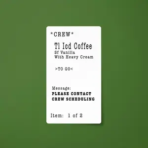 Coffee Order Contact Scheduling Sticker Flight Attendant Gift | SomeFlyStuff