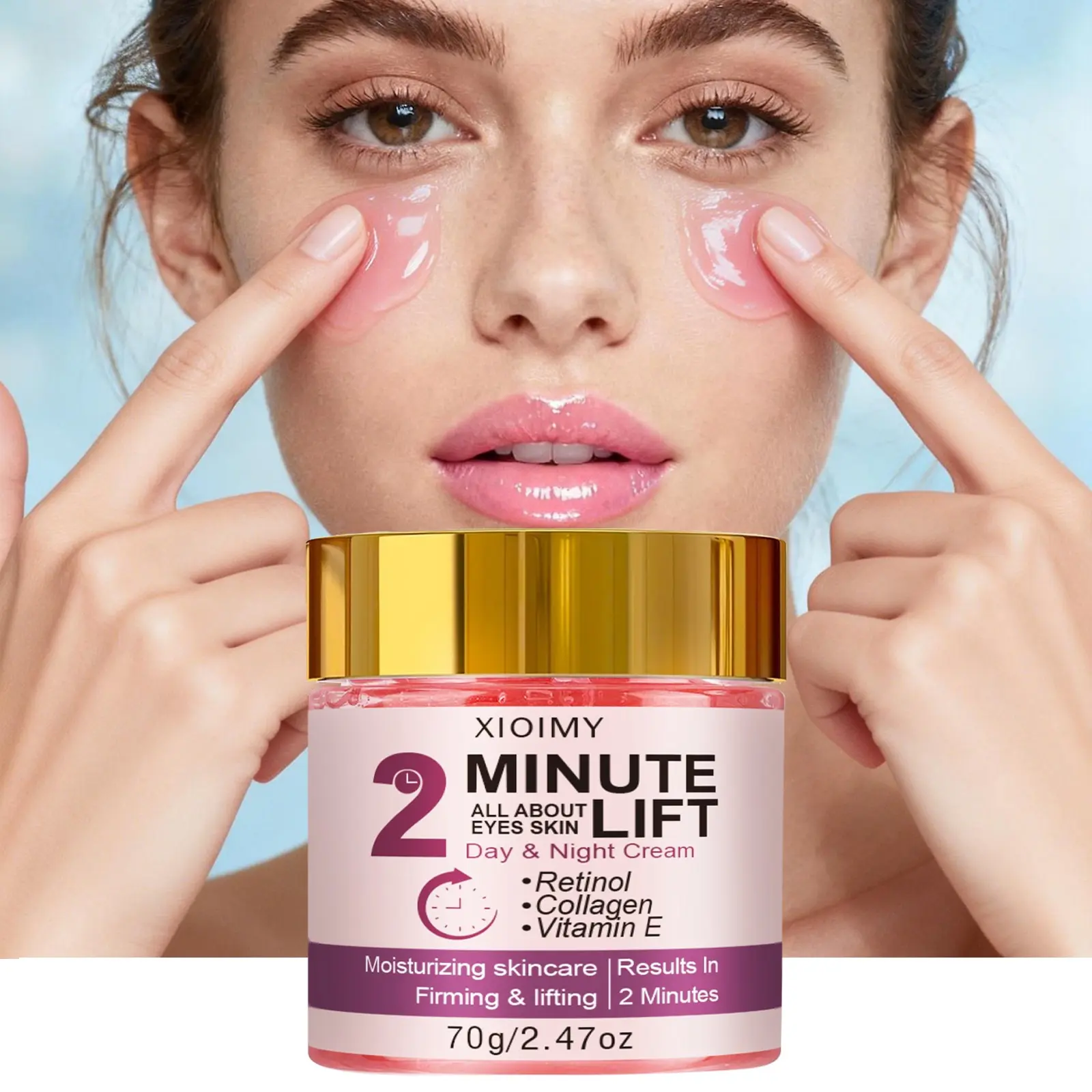 70g Moisturizing Lifting Facial Gel, Firming Moisturizing, Strong Hydration, Moisture, Rich in Collagen, Vitamin E & Retinol, Younger Looking Skin, All Skin Types, Hydrating, Moisturizer