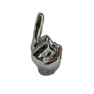 United Pacific – Flip Off Middle Finger Hood Ornament Chrome