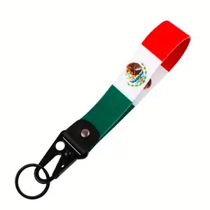 Mexico Wrislet Keychain - Red, Green & White Design, Includes Keyring Attachment