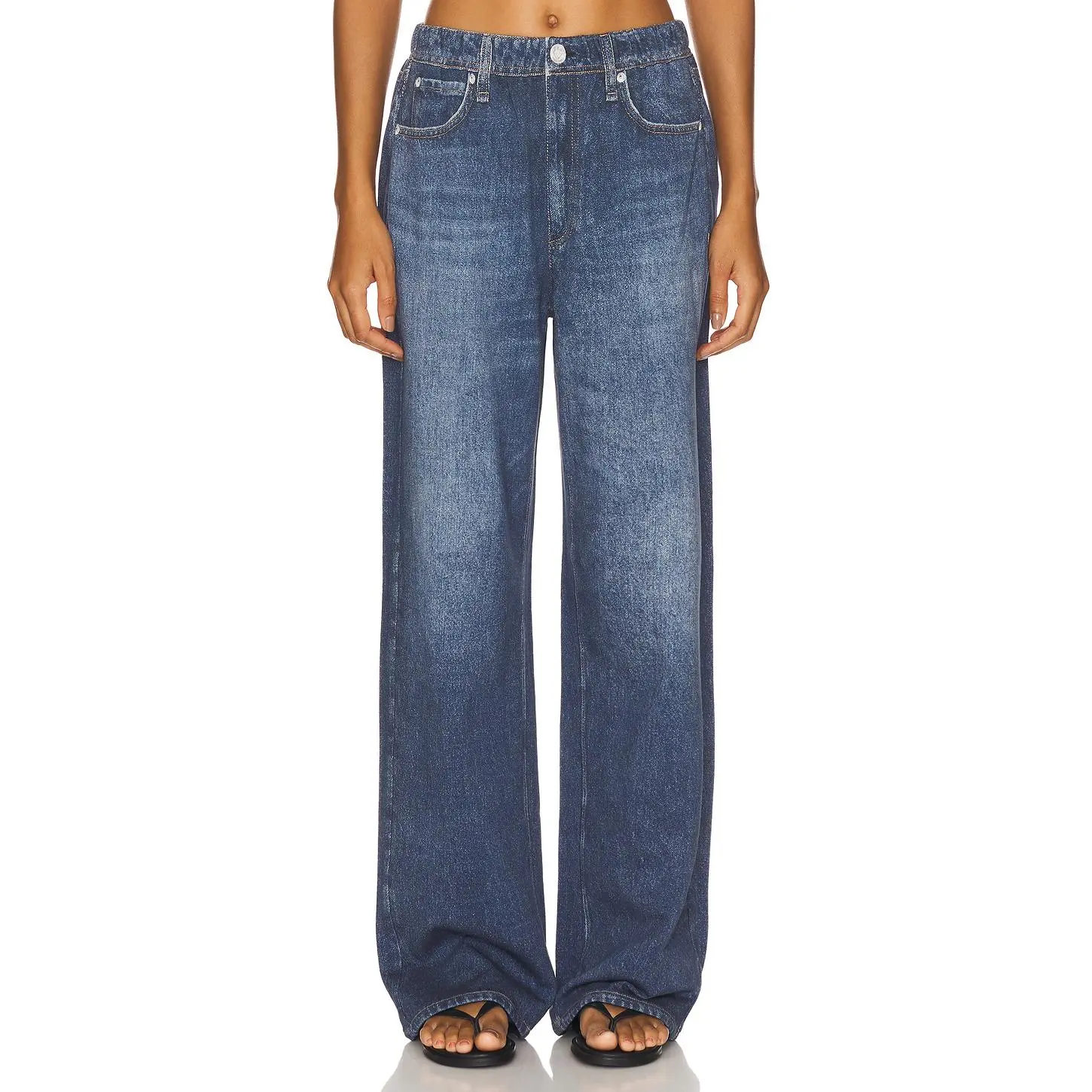 Rag & Bone rb Miramar Terry Wide Leg Jeans in Petra