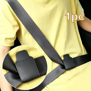 High-Quality PU Leather Seat Belt Adjuster, Ergonomic Car Safety Belt Clip, Reduces Discomfort, Automotive Interior Accessory