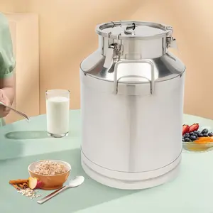 50L/13.2Gallon Stainless Steel Milk Bucket with Lid, Airtight Milk Can Heavy Duty Milk Storage Wine Pail Bottle Liquid Storage Milk Container Milk Jugs Stainless Steel Sealed Tank Silicone Canister Organiser Tin