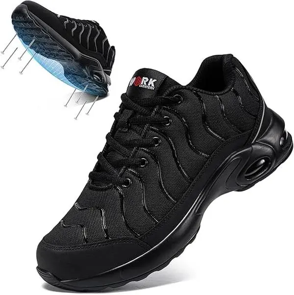 Steel Toe Shoes for Men Wide Women Lightweight Puncture Proof Work Safety  Sneakers Breathable Slip Resistant Tennis Shoe