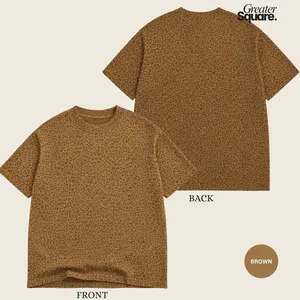 Brown Leopard Print T Shirt Combo 2 Combo 3 Pack, Soft Animal Print Tee For Women Men, Casual Streetwear Outfit, Blank Womens Basic Tees