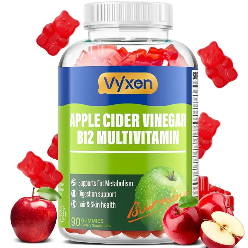 Apple Cider Vinegar Gummies | 90 Count | ACV Supplement |Apple Flavor | Non-GMO, Gluten Free Gummies for Adu, Vitamin B12, Healthcare Dietary Edible F