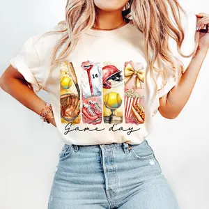 Game Day Softball Coquette Shirt, Softball Bow Sweatshirt, Softball Mama Tee, Softball Mom, Brushstroke Softball