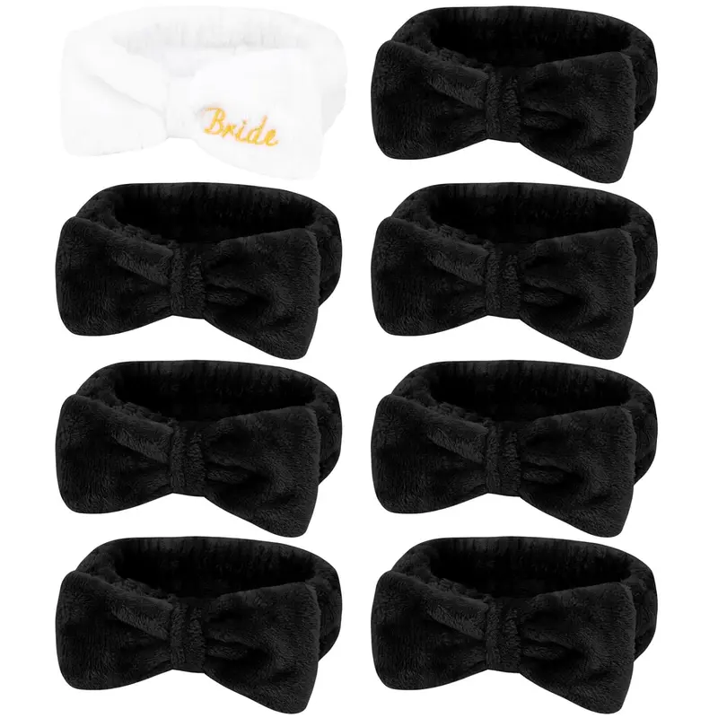 8 Pieces Bachelorette Party Favor Set,Bride Spa Bridesmaid Headwear,Skincare Headbands for Women,Cute Bow Head Bands,Halloween Party Gifts,Hand Tools Kits