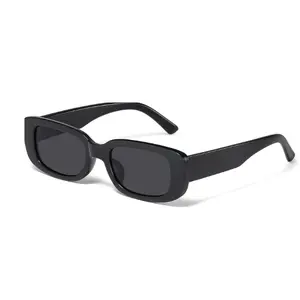 Trendy Y2K Rectangle Sunglasses for Women & Men, Retro 90s Square Frame Shades with UV Protection