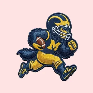 Michigan College Team Patch – Iron-On Apparel Decoration, Sew-On Option