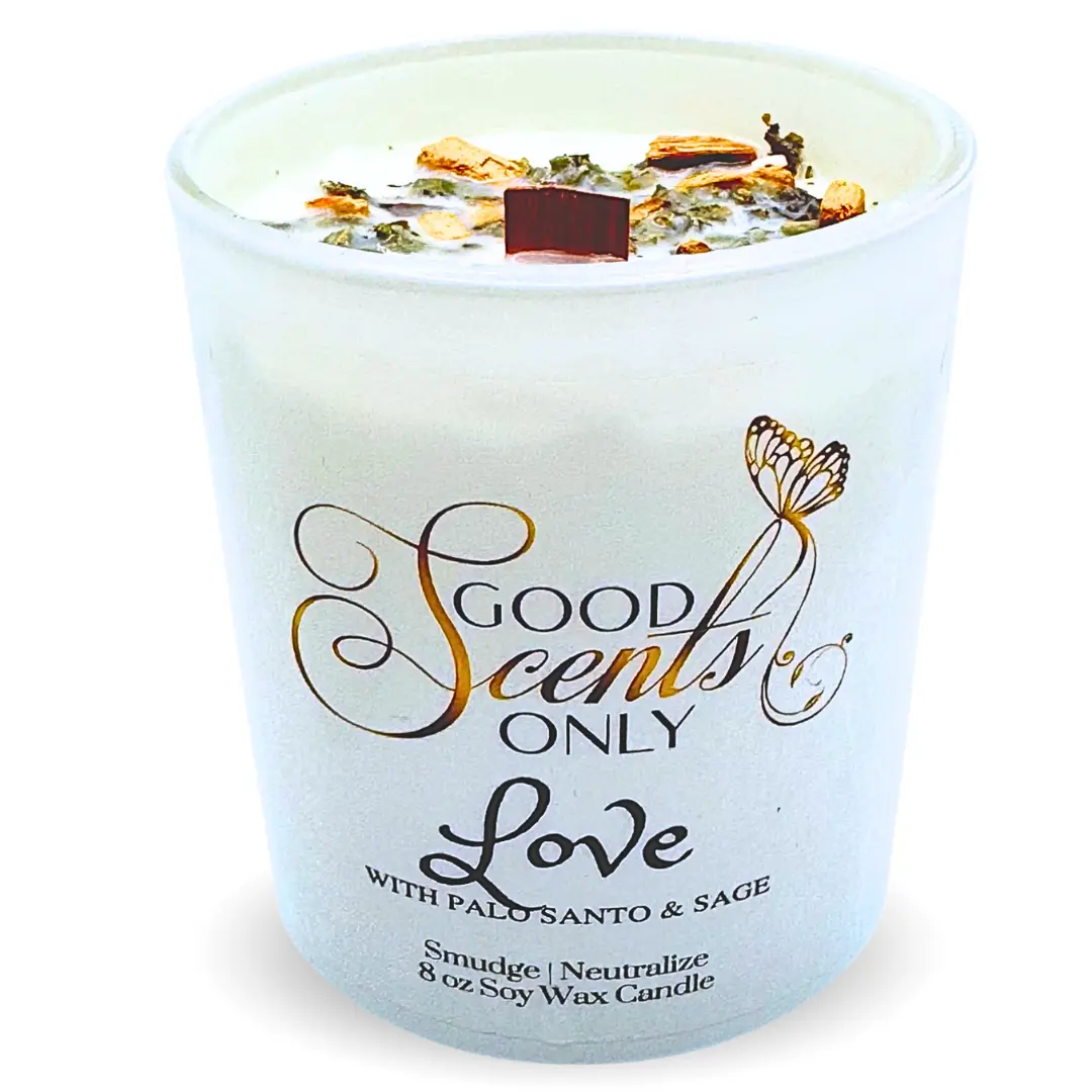Love Intention Soy Candle | Real Palo Santo Meditation, Smudging | Cleansing candle gift mom gift candle gift decor fragrance premium ingredient Aroma