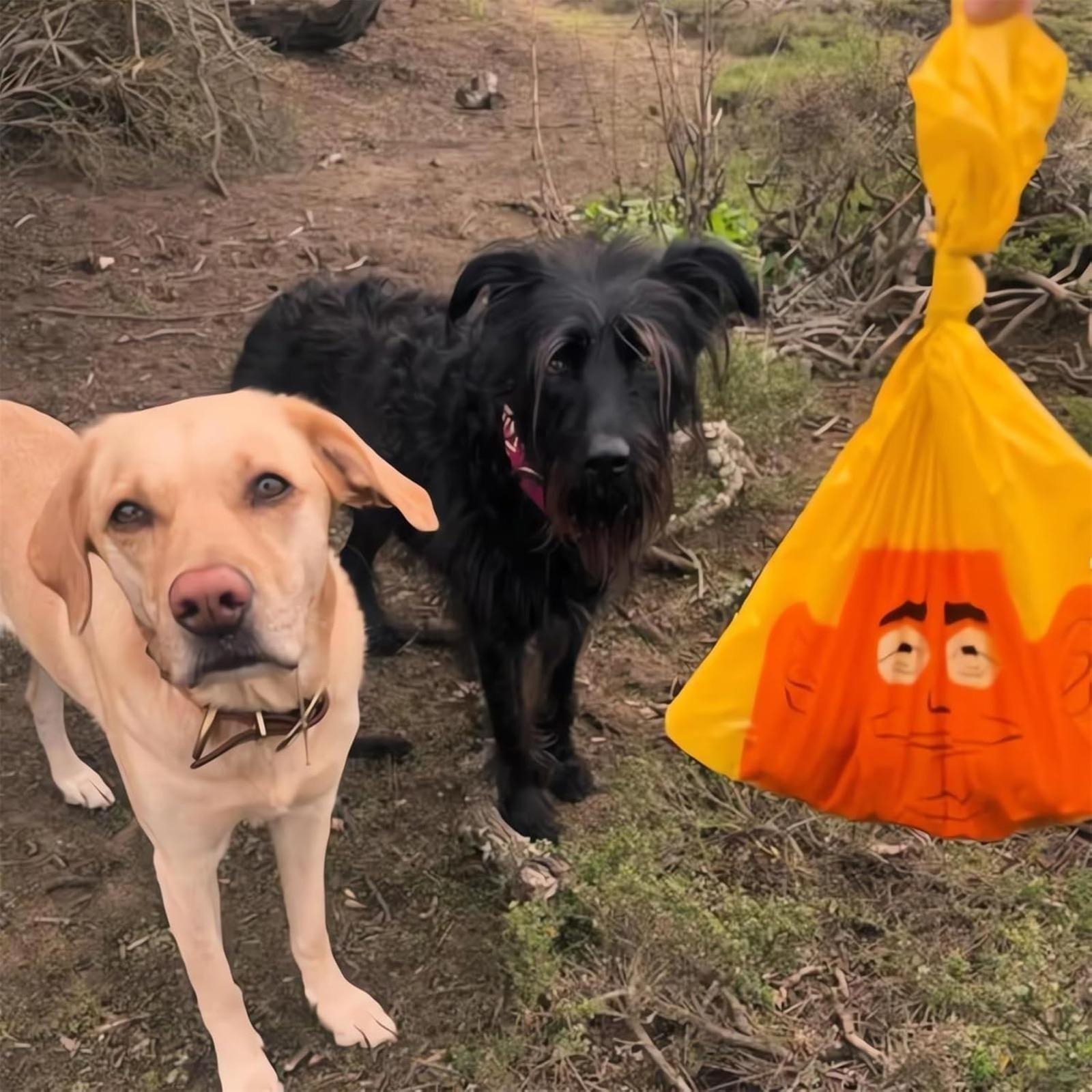 Funny Dog Poop Bags Rolls 60 Count, Loveable Prank Poop Bags for Dogs, Dog Bags, Pet Waste Bags, Loose Roll Packaging