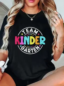 100% cotton Team Kindergarten Teacher Back To School Kindergarten T-Shirt Summer Outfits For Women T Shirts Women Graphic Tees Women graphic tees women