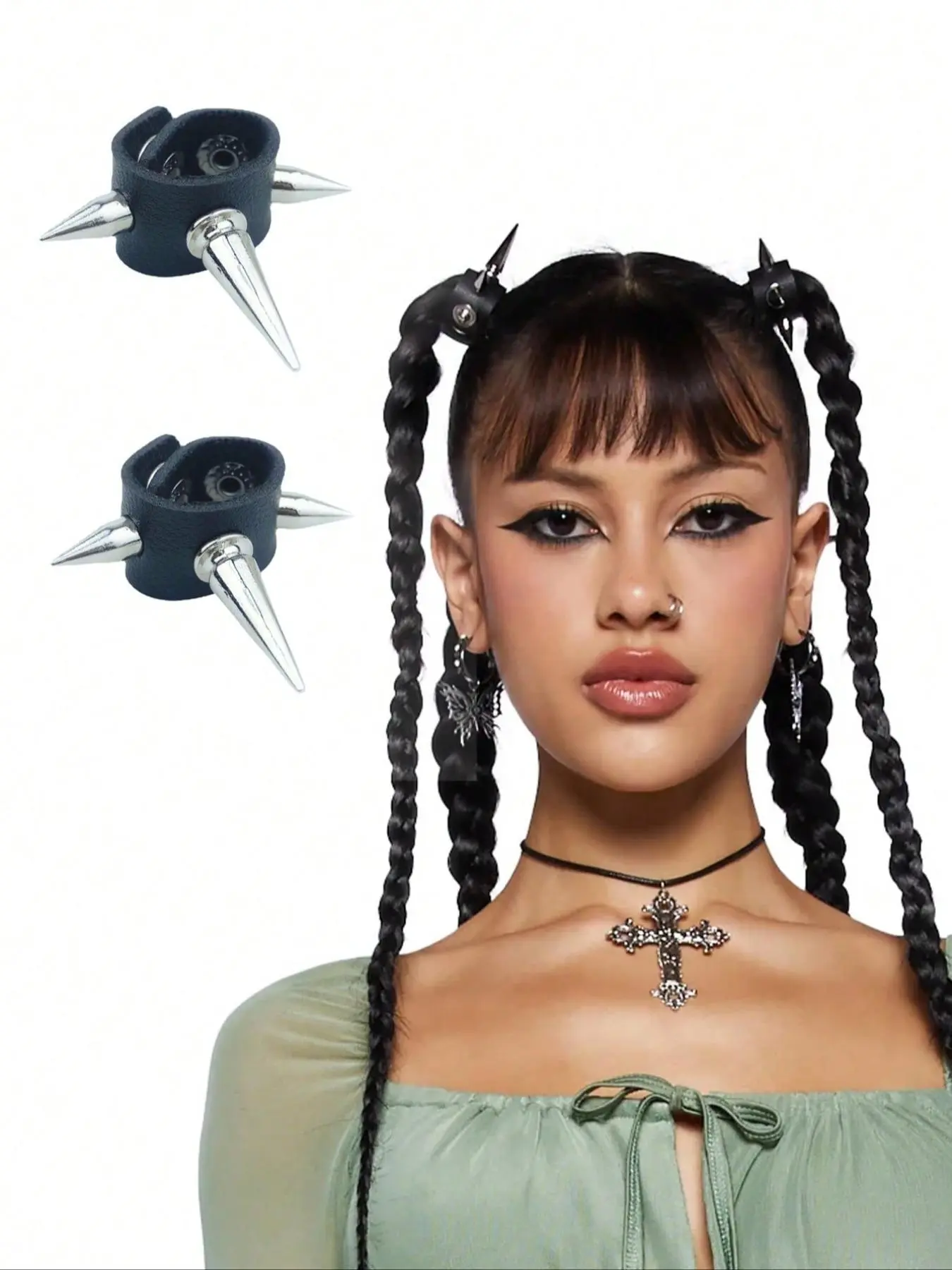 Punk Style Spiked Decor Hair Accessory, Fashionable Hair Accessories for Women & Girls, Trendy All-match & Exquisite Hair Pin for Birthday Gift, Hairpins, Goddess Hair Clip