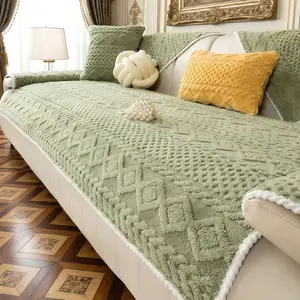 1pc Simple Classic Anti-Slip Sofa Cover, Sofa Slipcover, Soft Comfortable Seat Pad Protector, Living Room Furniture Accessory, Durable Non-Slip Design