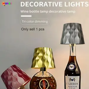 Modern Minimalist LED Bottle Table Lamp, Wireless Touch Control, 3-Color Adjustable Lighting, USB Rechargeable, RGB Creative Atmosphere Light, Decorative Lights, Home Decor Lighting
