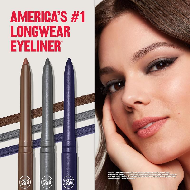 REVLON ColorStay Pencil Waterproof Eyeliner 213 Navy 0.01 oz Full Coverage Smudge-Proof Eye Makeup with Built-In Sharpener for All Skin Types