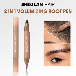 SHEGLAM HAIR 2 IN 1 Volume Boost Multi-Use Hairline Pen-Fill In Hairline,Use As Eyeliner,Fill In Eyebrows,Draw On Bottom Lashes,Multi-Use,Waterproof,Sweat-Proof & Oil-Proof,24H Rich Color#Summervibes-mothersdaygift
