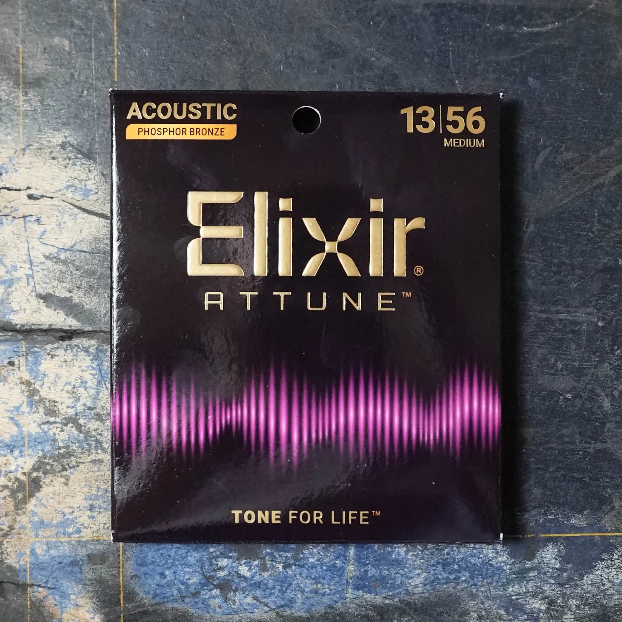 Elixir Phosphor Bronze Acoustic Guitar Strings, ATTUNE, Medium 13-56
