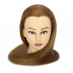 Mannequin Head with 80% Human Hair for Hair StylingPractice 26-28 Inch Straight Hair Training Head forCosmetology Barber Hairdresser Students andProfessionals