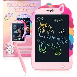 Unicorn Toys LCD Writing Tablet for Girls Kids,Colorful Toddler Drawing Tablet for Educational Baby Girl, Doodle Board Pad Toy for 3 4 5 6-12 Years Old Kid Birthday Party School, 8.5 Inch Pink