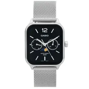 Casio Moon Phase Watch in Silver & Black
