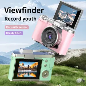 Flip Vintage Ccd Camera, 2.4 Inch Flip Screen Professional Camera, USB Charging Dual Cameras, Rechargeable Camera, LCD Display, ABS Material, Vlog Beginner, Chirstmas, Birthday Gift