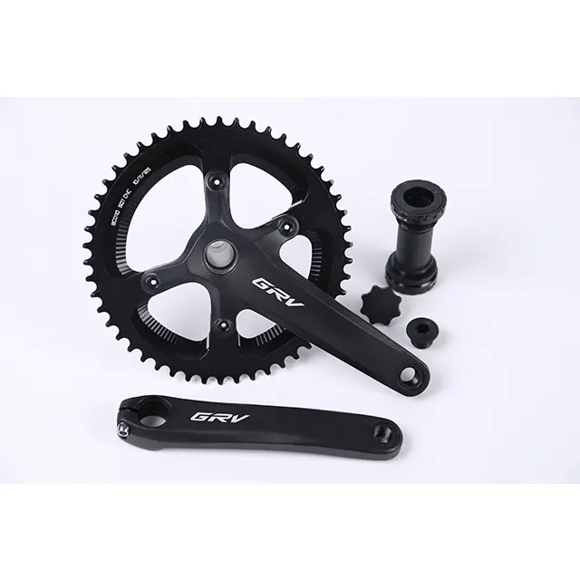 GRV CNC Aluminum Hollow Crankset for Adults - 50T Single Chainring, 170mm Arms, BB86 Compatible, 10/11 Speed, 773.5g Lightweight, Durable Black Finish, Road/Gravel Bike Components (Bottom Bracket Not Included), Integra Branded Upgrade Part, Components & P