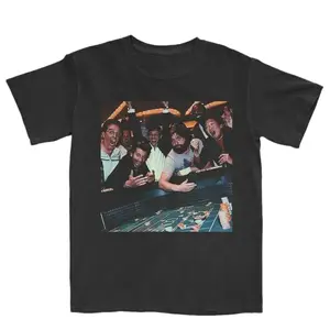 Vintage The Hangover Playing Poker Crewneck T-shirt, Funny The Hangover Movie Tee Gift For Boyfriend Menswear Top Streetwear Casual Graphic Design Casual Fashion