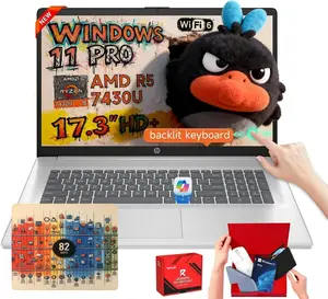 HP 17 Laptop Computer, 17.3" HD+ Touchscreen, AMD Ryzen 5-7430U, Up to 32GB RAM, Up to 2TB SSD, Windows 11 Pro, Backlit KB, Silver, Ideal for College & Home