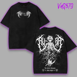 Hunter x hunter HXH Killua Zoldyck v2 Anime Manga Game Double Printed Acid Washed Tee T-Shirt Top Soft graphic tee unisex merch japanese streetwear