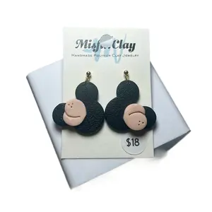 Polymer clay Mickey’s Peaches earrings