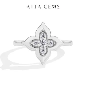 Luxury D VVS1 Color Synthetic Moissanite Ring for Women Engagement Wedding Party Fine Jewelry Sterling Silver Gift New Springtok Outdoorfun R263