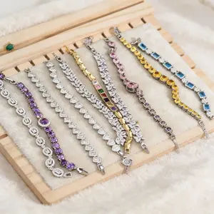 Thin CZ Bracelet Daily Stacking Dainty Shiny Simple Luxury for Every Day in Assorted Colors
