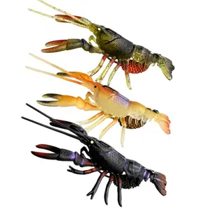 Easy Catch Pre-Rigged Soft Fishing Lures for Freshwater and Saltwater, Super Durable TPE Bass Jig Lures, Lifelike Shrimp Bait, Weedless Crayfish Lures, Amazing Fishing Gifts, Keep Separately