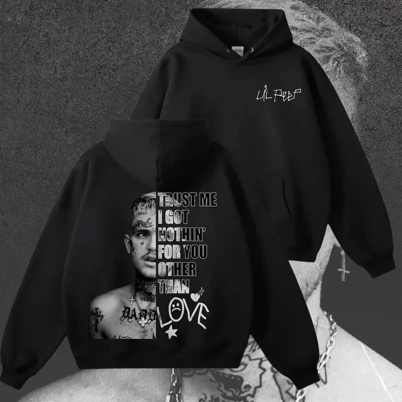Lil Peep Trust me Hoodie - Hip Hop T-Shirt - Fitted Sweatshirt - Fashion Lil Peep Hoodie - Unisex Winter Fleece Lil Peep Hoodie, Vintage Rap Gift For Fans
