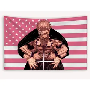 Sukuna Ryumen American Flag Anime JJK: Jujutsu Kaisen Banner Outdoor Decor Decoration Garage Flags Tapestry Flaga