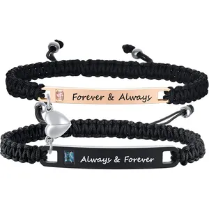 Couple Bracelet Customized Couple Bracelets Set Mutual Attraction Custom Name Relationship Bracelet Personalized Gift for Men Women