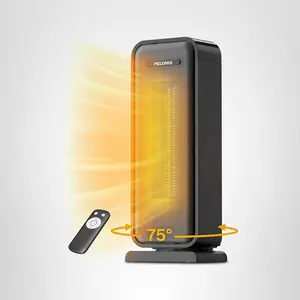 1500W Fast Heating Portable Ceramic Space Heater - 40x10cm Electric Heater with Thermostat, Oscillation, Remote for Bedroom, Under Desk Home Use