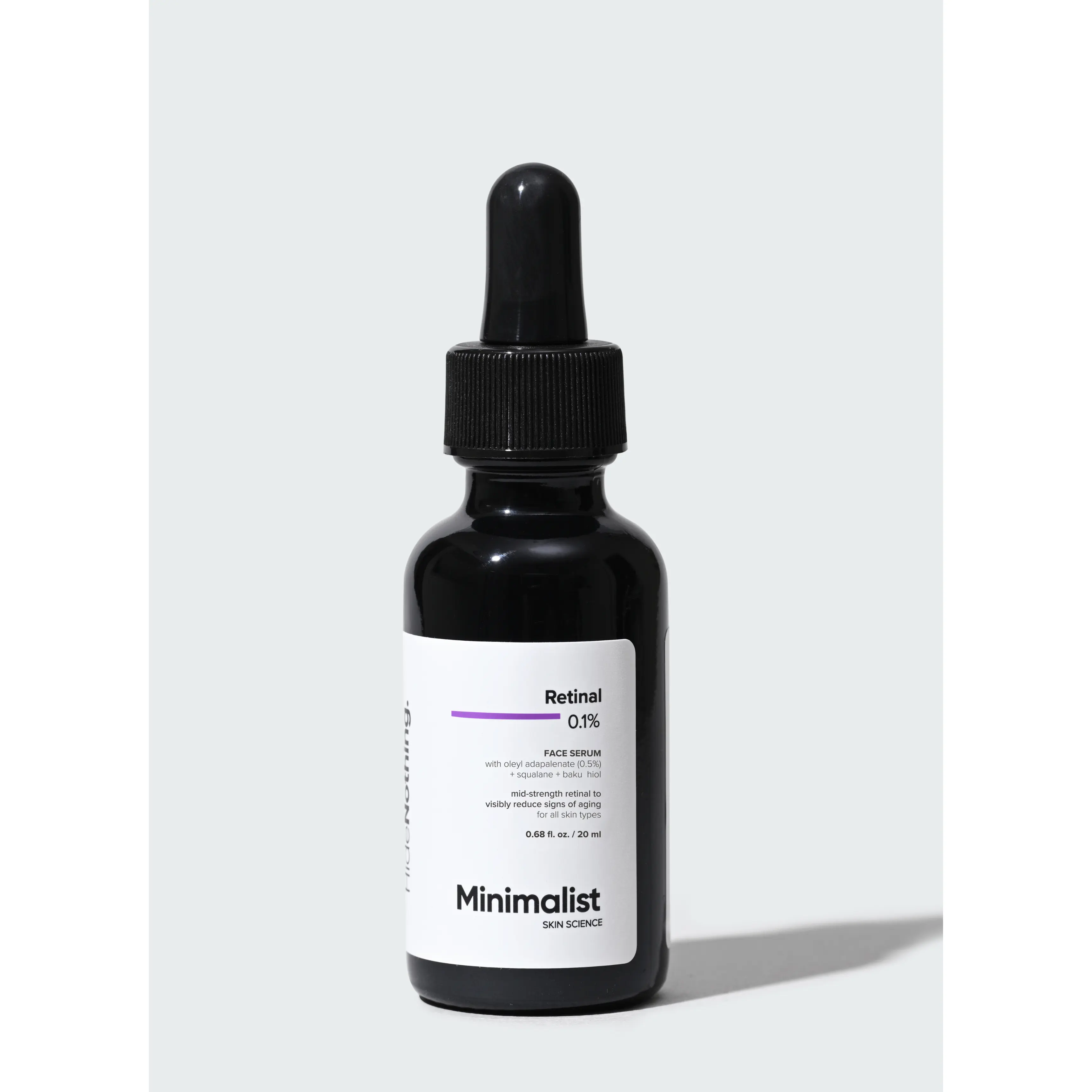 MINIMALIST Anti-Aging Face Serum with 0.1% Retinal, Oleyl Adapalenate & Bakuchiol, Lightweight Gentle Moisturizing Formula for Glowing Skin & Reduced Wrinkles, For All Skin Types, 0.68 fl oz / 20ml