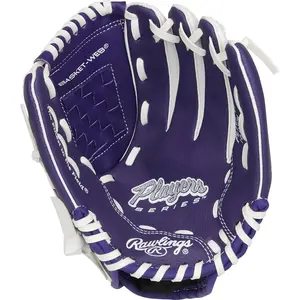 Players Series T-Ball & Youth Baseball Glove | Sizes 9" - 11.5" | Multiple Styles Right Hand Throw Purple / White 10"