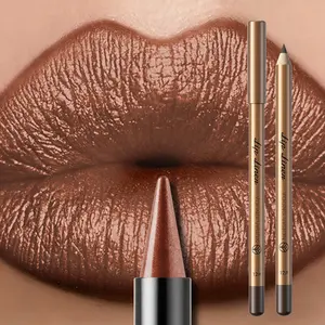 Pearl Fine Glitter Precision Lip Gloss Set with Two Lip Liner Pens, Lipliner, Multifunctional Lip Makeup Combo, Long-Lasting Color, Daily Beauty Routine