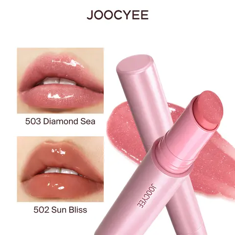 JOOCYEE Lasting Glossy Rouge 2.0 Lip Balm - Glass Shine, #500 Pink Ocean, Hydrates, Blend-Friendly, Transfer-Resistant, 8H Ice Film Color Lock, Camping Essentials, Lip Tint for All Skin Types, Contains Neither Harmful Additives, Moisturizing