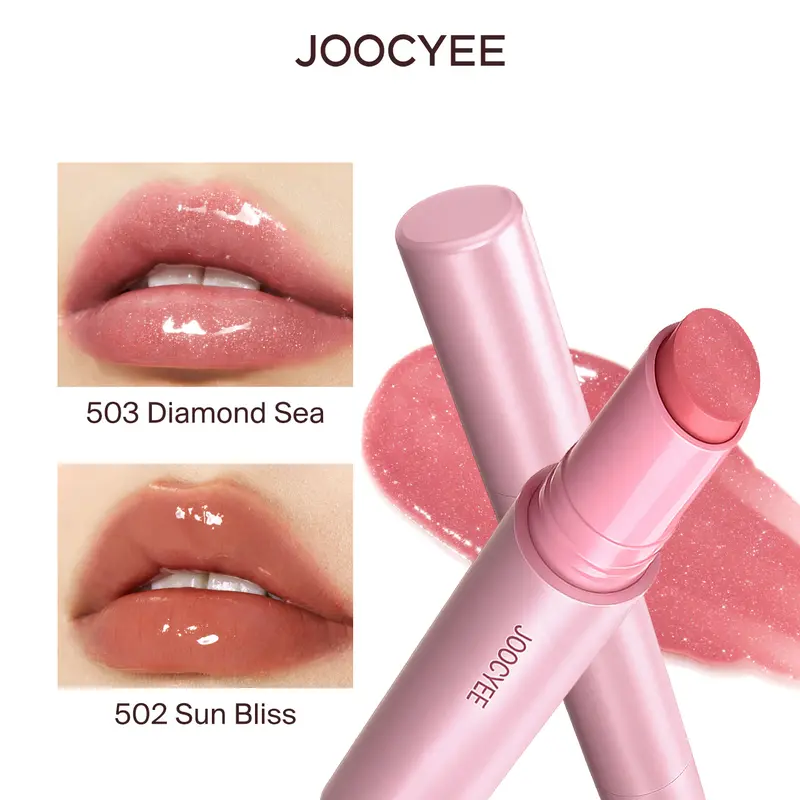 JOOCYEE Lasting Glossy Rouge 2.0 Lip Balm - Glass Shine, #500 Pink Ocean, Hydrates, Blend-Friendly, Transfer-Resistant, 8H Ice Film Color Lock, Camping Essentials, Lip Tint for All Skin Types, Contains Neither Harmful Additives, Moisturizing