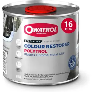 Color Restorer 0,53 US Quart, Car Bumpers, Chrome, Plastic Restorer for Cars penetrating Oil for Multipurpose, Metals to Restore Faded Plastic and Surfaces Polytrol