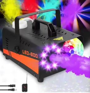 8 LED Disco Fog Machine – Stage Smoke Machine with Disco Ball for Parties DJ Weddings