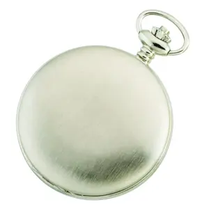 Charles-Hubert- Paris Stainless Steel Mechanical Double Cover Pocket Watch #